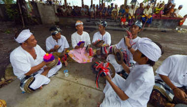 Playing Music near the Temple
