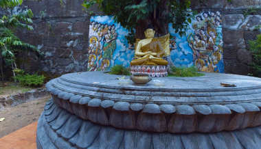 Buddha Statue under Sacred Po Tree